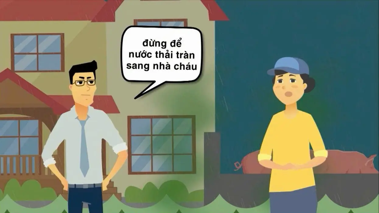 Nước thải nhà hàng xóm gây ô nhiễm | Sống và làm việc theo pháp luật | 03/11/2025